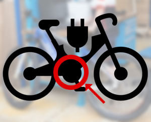 Bici elettrica e-bike: motore elettrico nel mozzo centrale