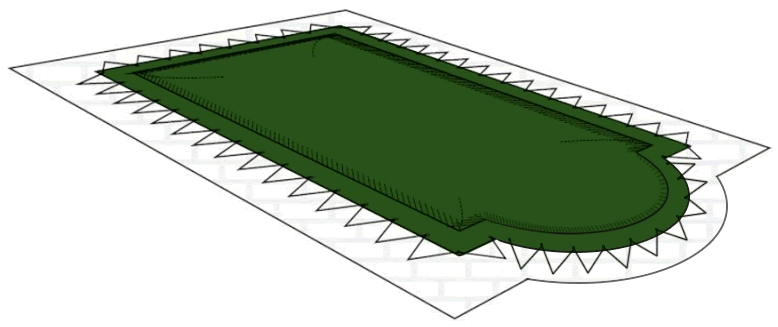 Copertura invernale con occhielli e cavo elastico per piscina rettangolare con scala romana 9,75x4,00 m - 210 g/m² - Cover