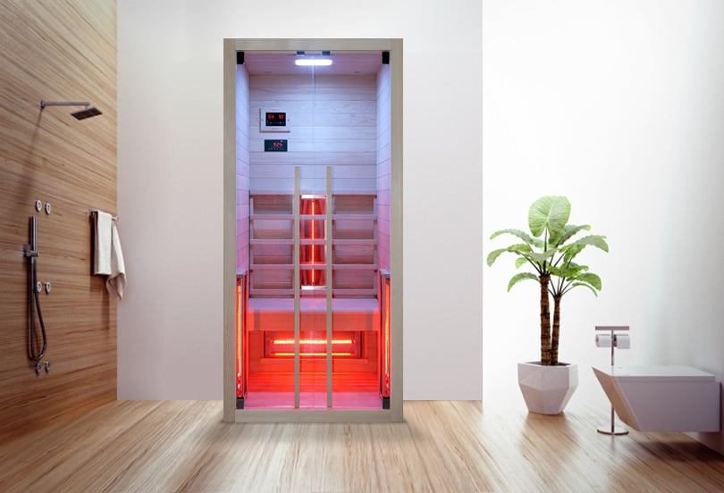Sauna infrarossi Eva 90 - Foto cabina ambientazione in interni