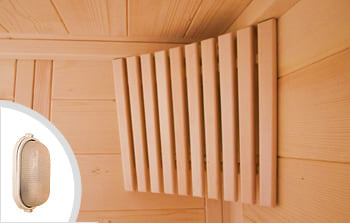 Sauna finlandese Regina 14 - Incluso nel kit sauna - Lampada e coprilampada in legno