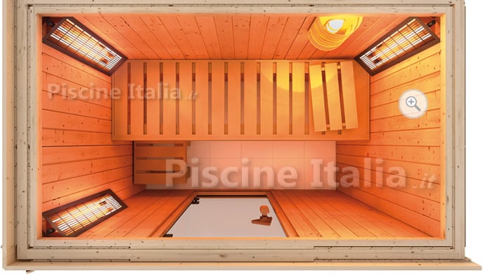 Sauna multifunzione finlandese infrarossi da interno e da casa Variado: le lampade a infrarossi