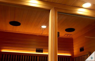 Sauna infrarossi Zaira - Foto degli interni: illuminazione LED verde