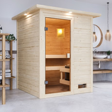 Sauna finlandese da interno in massello Alessandra 38 mm
